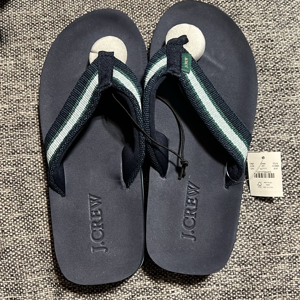 NWT J Crew Striped Flip Flops